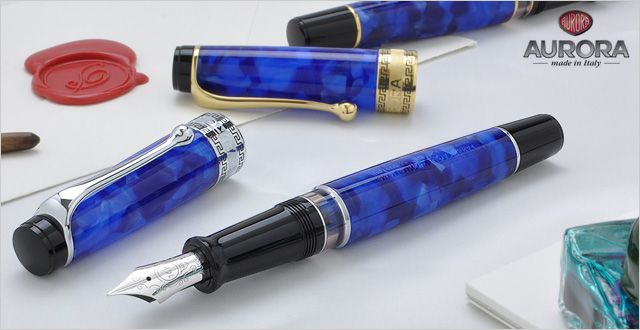 AURORA アウロラ 万年筆 オプティマ ブルー | ペンハウス