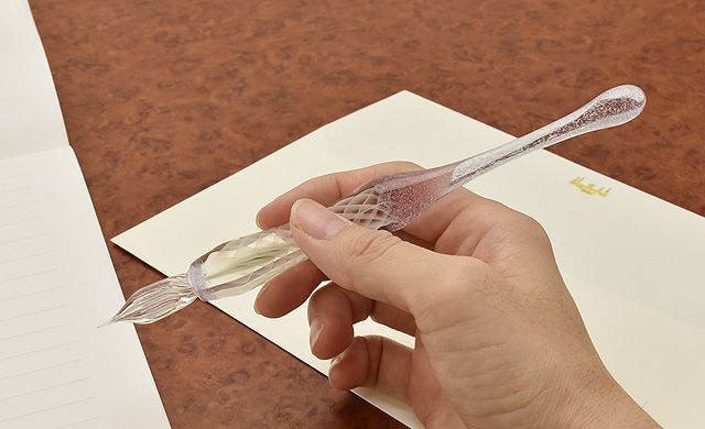 川西硝子 ガラスペン 硬質ガラスペン 螺旋（らせん） インサイド 白