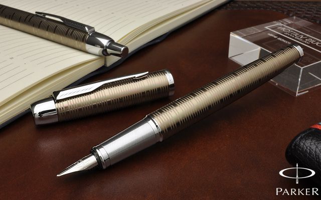 PARKER パーカー 万年筆 IM プレミアム ストライプ 1906783 ブラウン