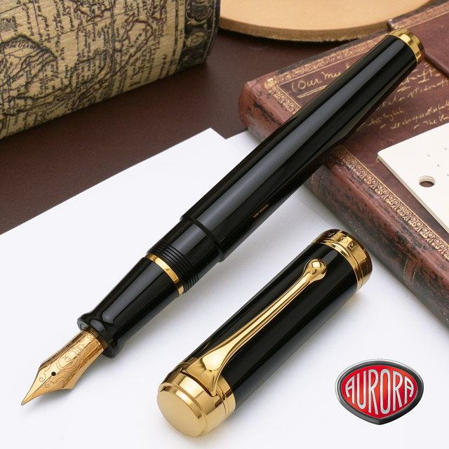 AURORA（アウロラ）万年筆 タレンタム ゴールド ブラック | ペンハウス