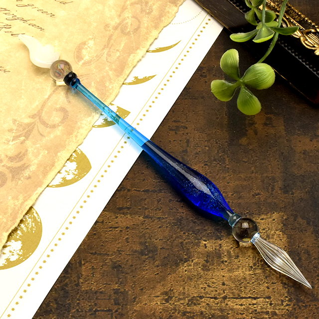 文星舎 ガラスペンセット【宙（そら）の文箱】オリジナルインク3色