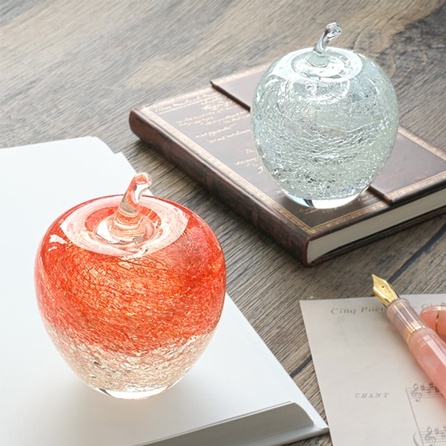 ⚛️ガラス作家＊ノグチミエコ⚛️ ガラスペーパーウェイト 赤富士