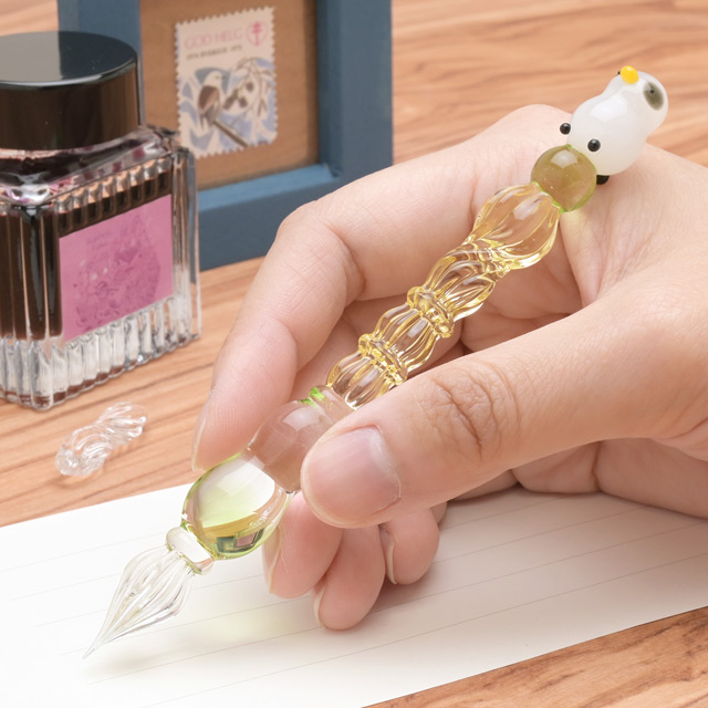 paraglass パラグラス ガラスペン animal glass pen シマエナガ 子ども