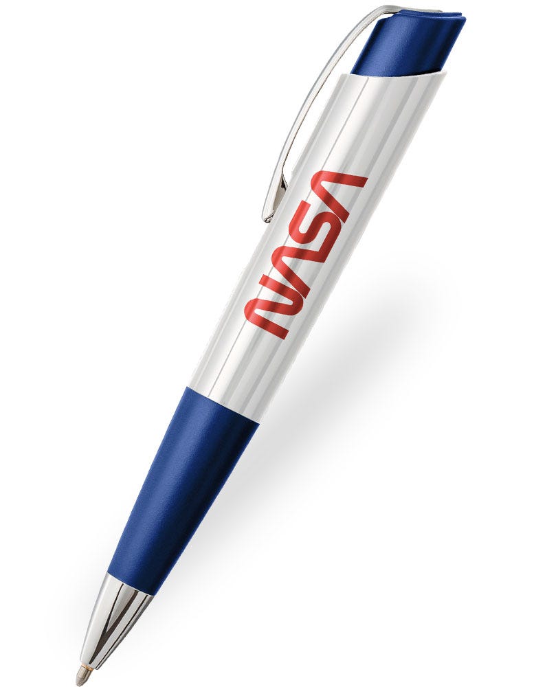 Fisher Space Eclipse White & Blue with NASA logo Ballpoint Pen