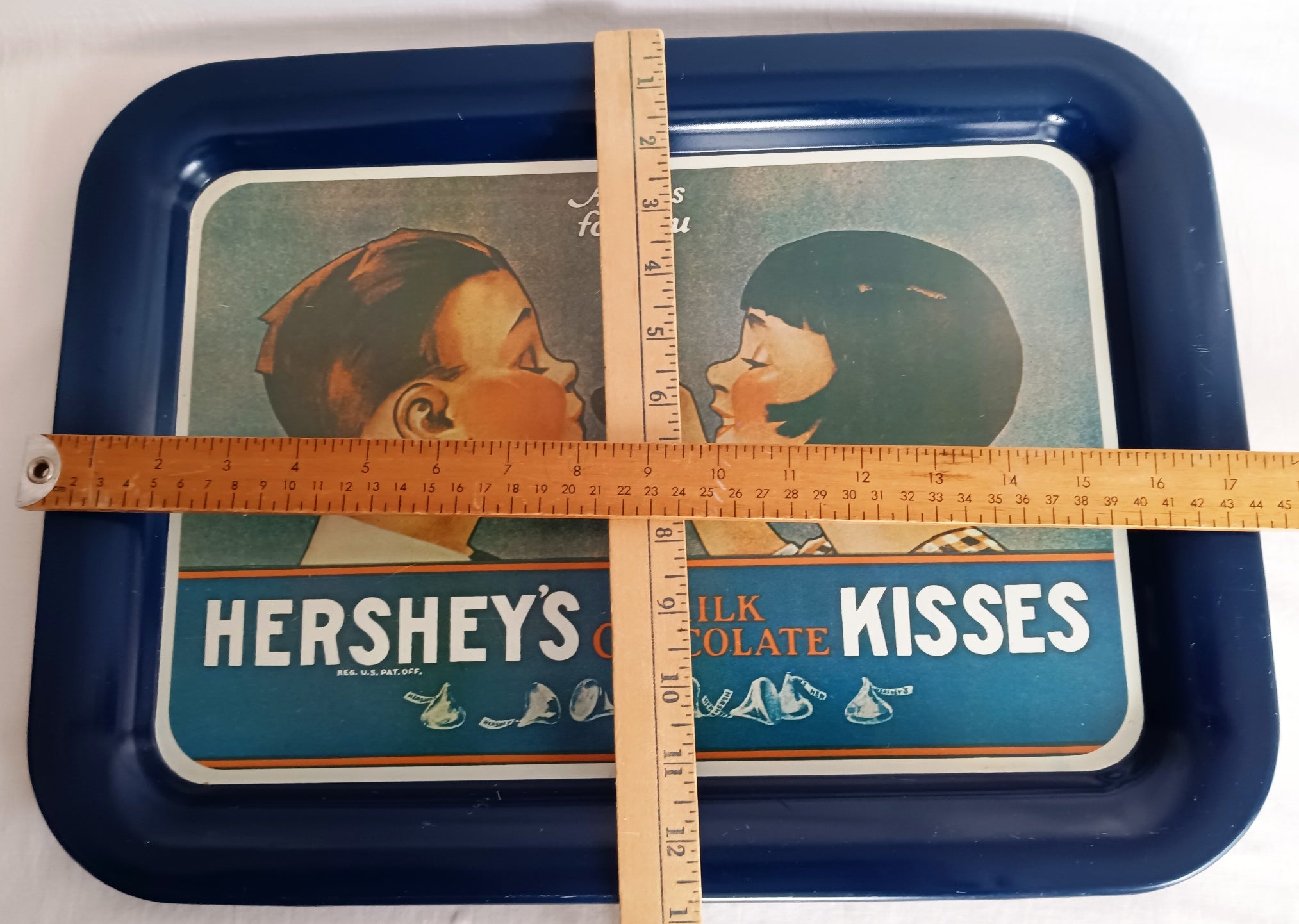 Vintage 1974 Hershey's Milk Chocolate Kisses Metal Large Tray A