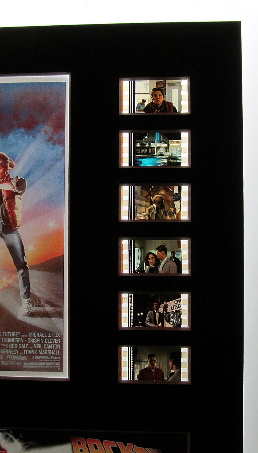 BACK TO THE FUTURE 1985 Michael J Fox 35mm Movie Film Cell Display