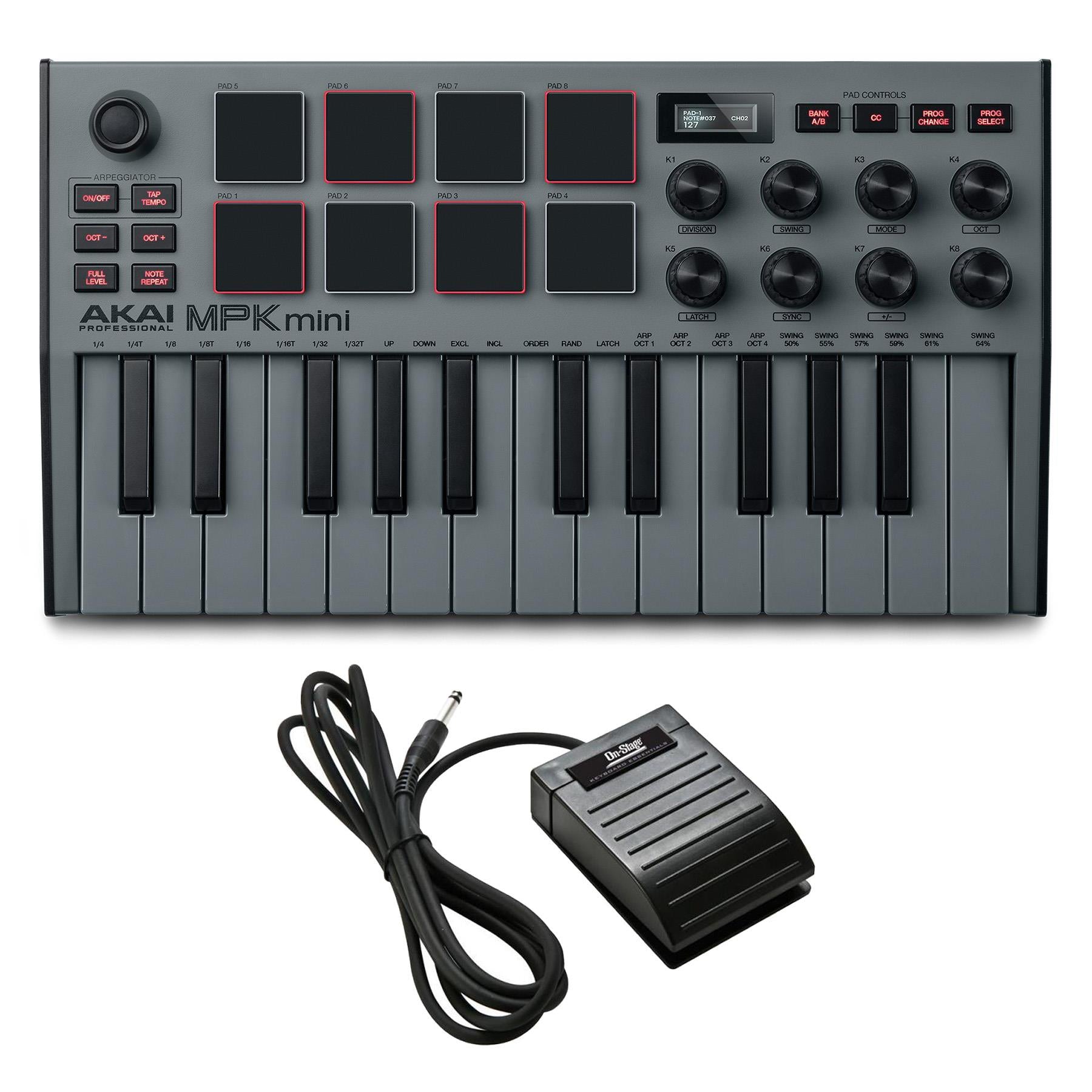 AKAI MPK mini MIDIコントローラー グレー Akai Professional MPK Mini