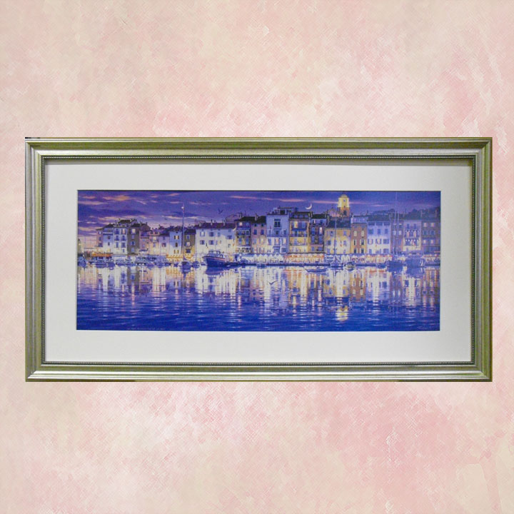 笹倉 鉄平 サントロペ アート ポスター 複製 額装 額縁付 画 HIBELL