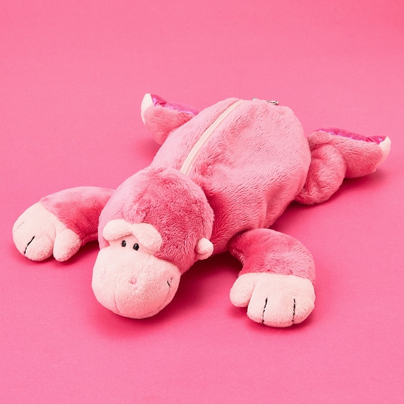 NICI ゴリラ ピンク ぬいぐるみ ペンケース ペンポーチ 筆箱