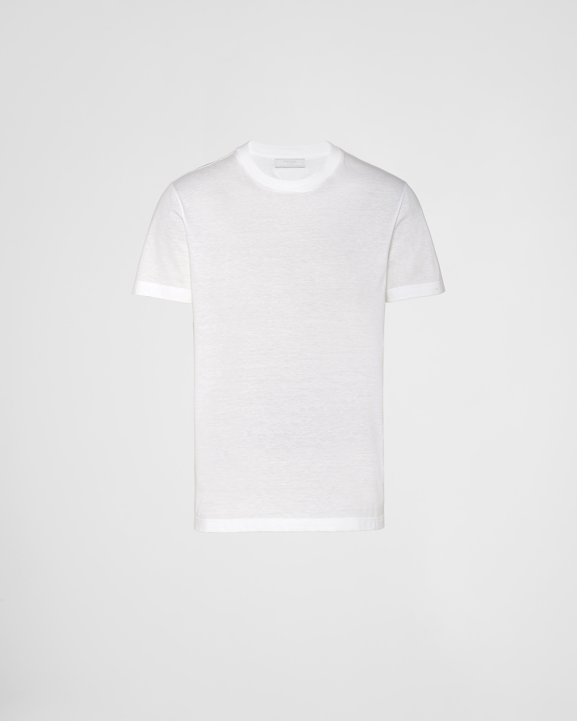 White Three Pack Cotton Jersey T-shirts | PRADA