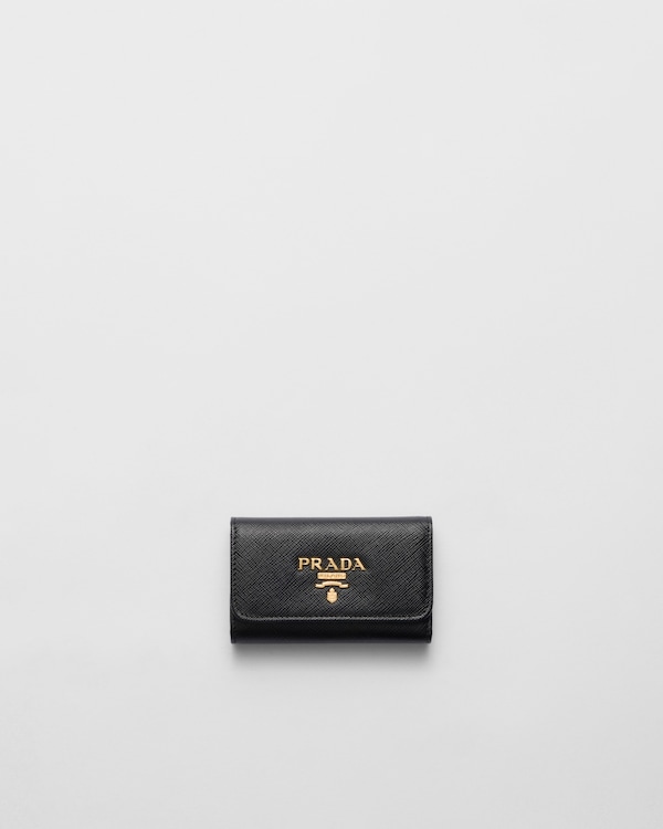 ブラック／ハイビスカス サフィアーノレザーマルチカラー キーケース