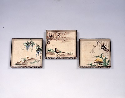 乾山写定家詠十二ヶ月歌絵銘々湯呑み 幸泉窯 平泉謹製 乾山写定家詠十