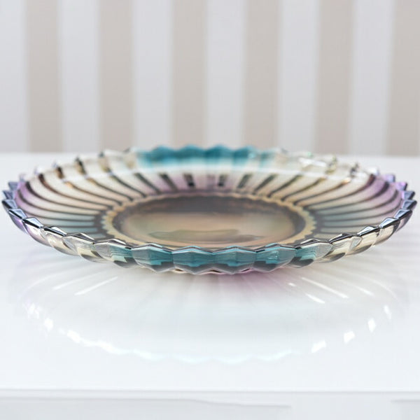 ボヘミアガラス 飾り皿 大皿 直径35cm ボヘミアンガラス ボヘミアン