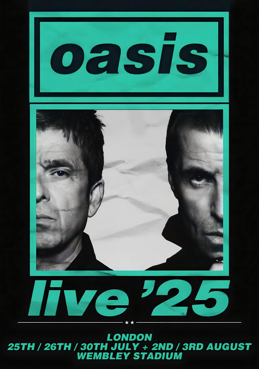 Oasisの2025年ライブツアー、パンフレット oasis live '25