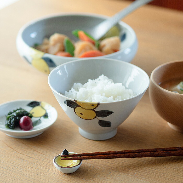 徳永遊心窯 色絵みかん 飯碗三角 大 | 食器と料理道具の専門店「プロ