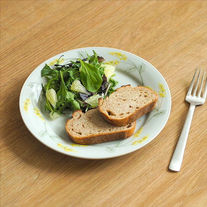 徳永遊心窯 色絵ミモザ 7寸皿 | 食器と料理道具の専門店「プロキッチン」