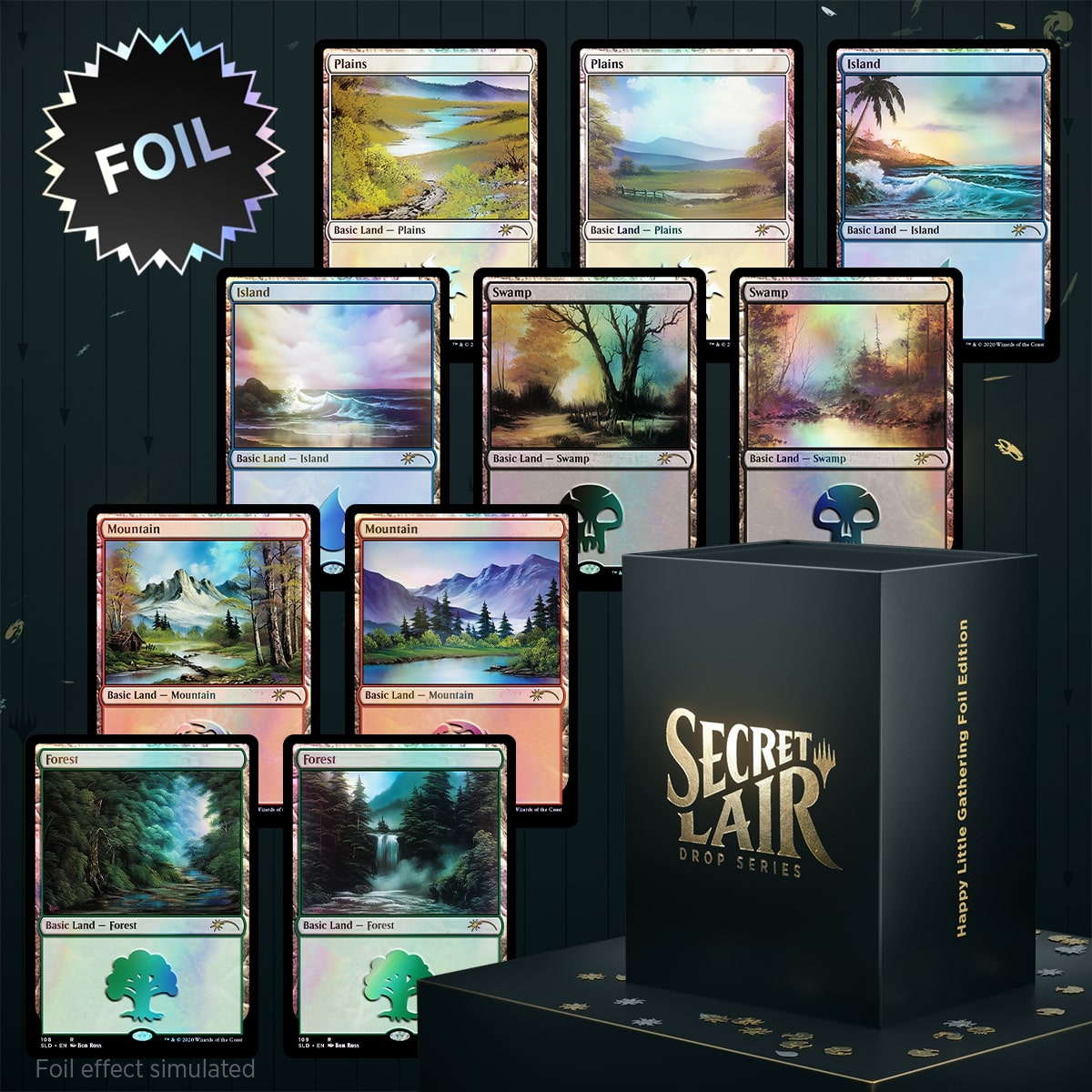MTG 湿地の干潟 Secret Lair 4枚セット 英語 EN 状態難あり MTG 湿地の