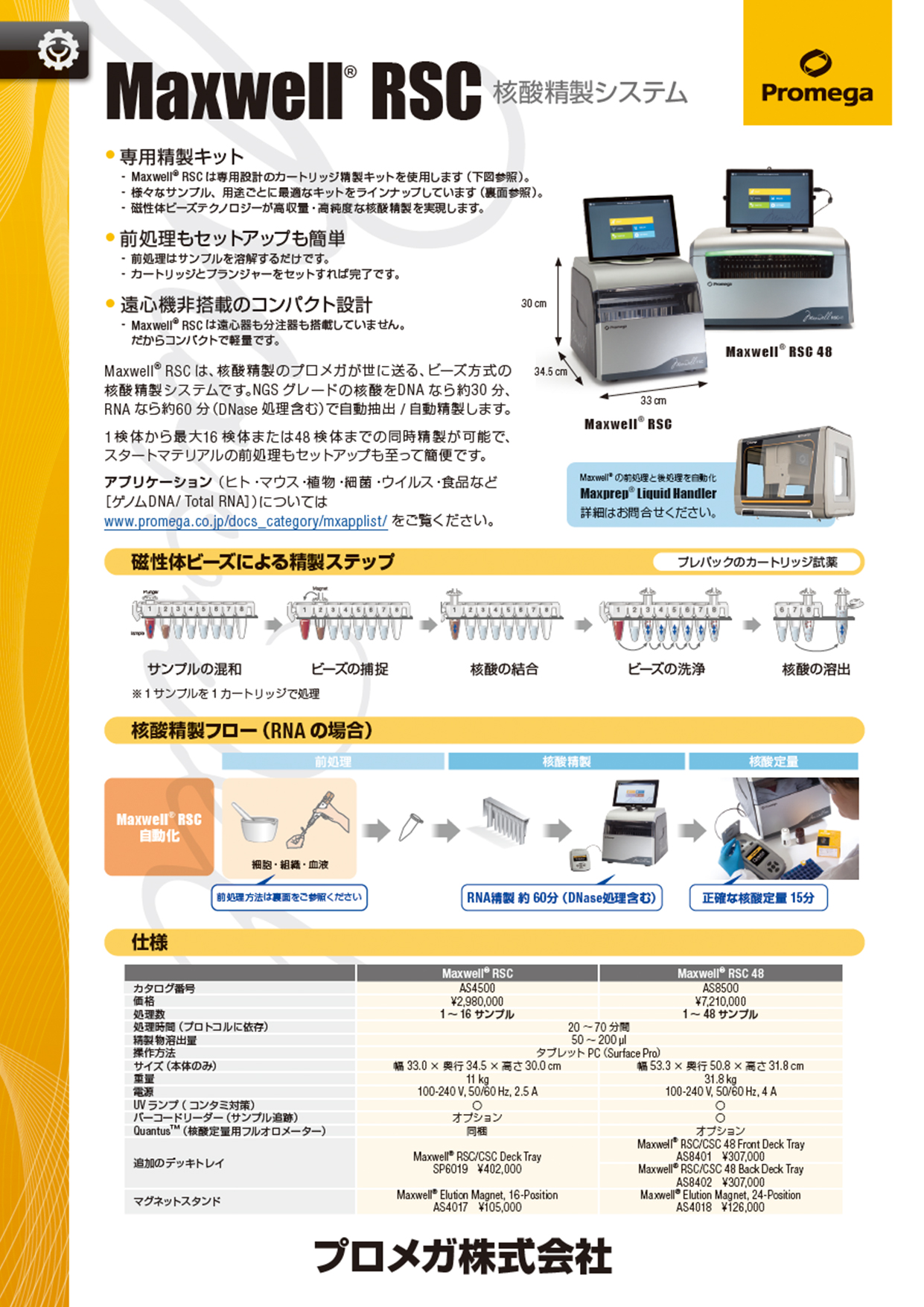Maxwell® RSC 核酸精製システム フライヤー – Promega