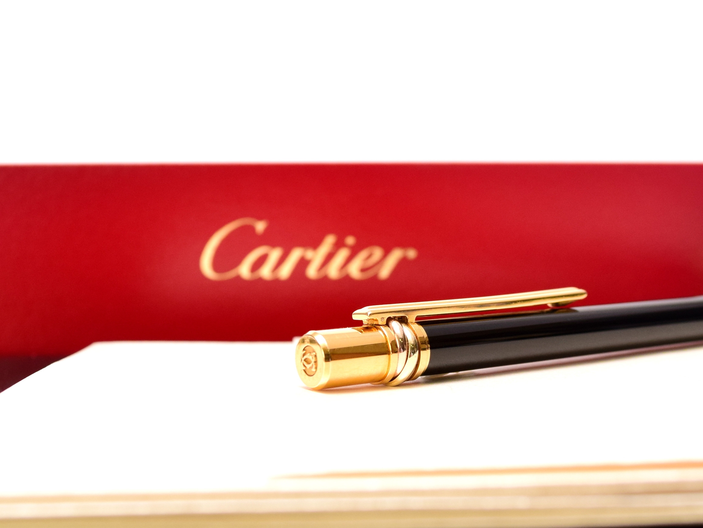 Must de Cartier Trinity Ring Balck Lacquer 18K Gold Plated