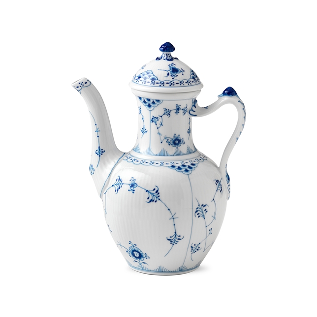 ブルーフルーテッド ハーフレース コーヒーポット|ロイヤル