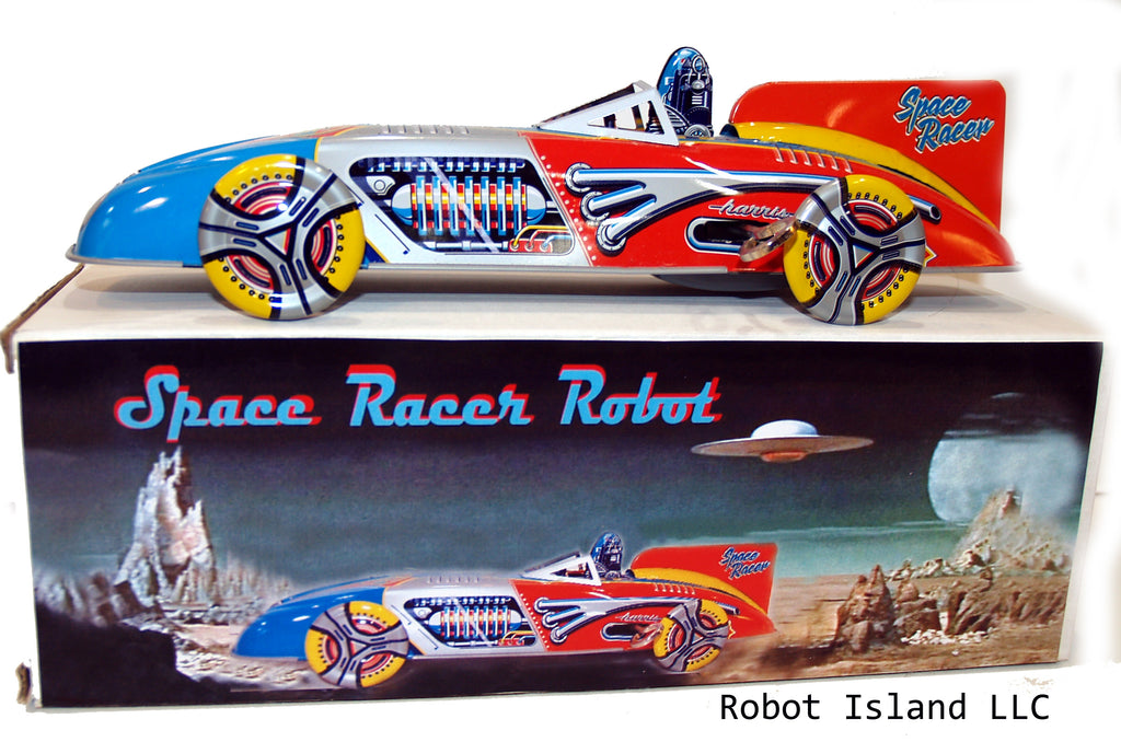 Space Racer Robby the Robot Racer Space Ship Tin with Engine Sound