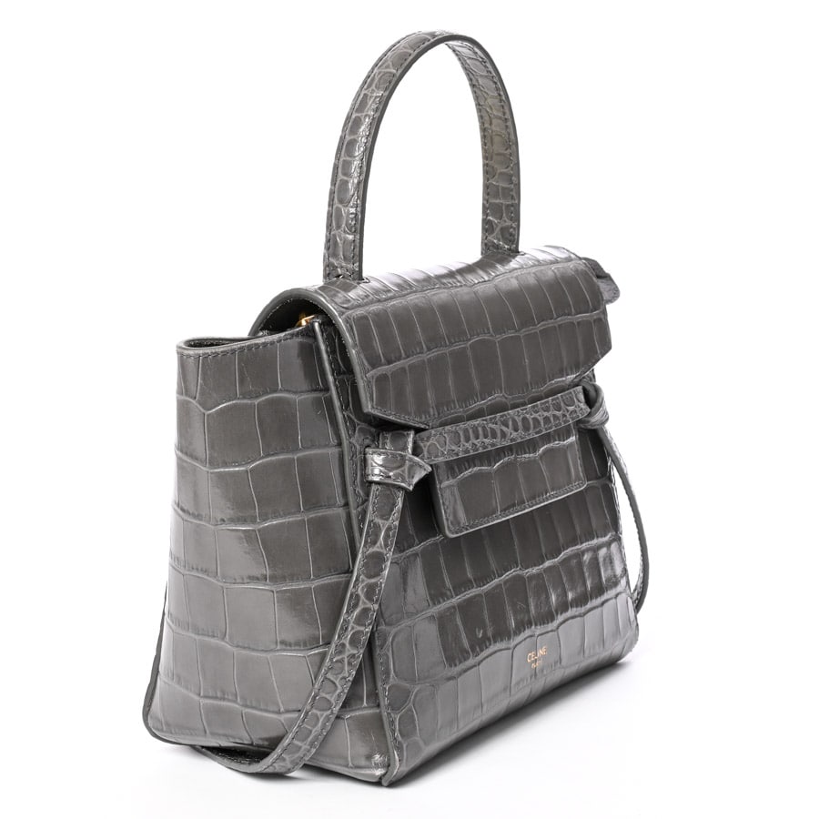 セリーヌ ベルトバッグ CELINE ナノ グレー CELINEベルトバッグナノグレー