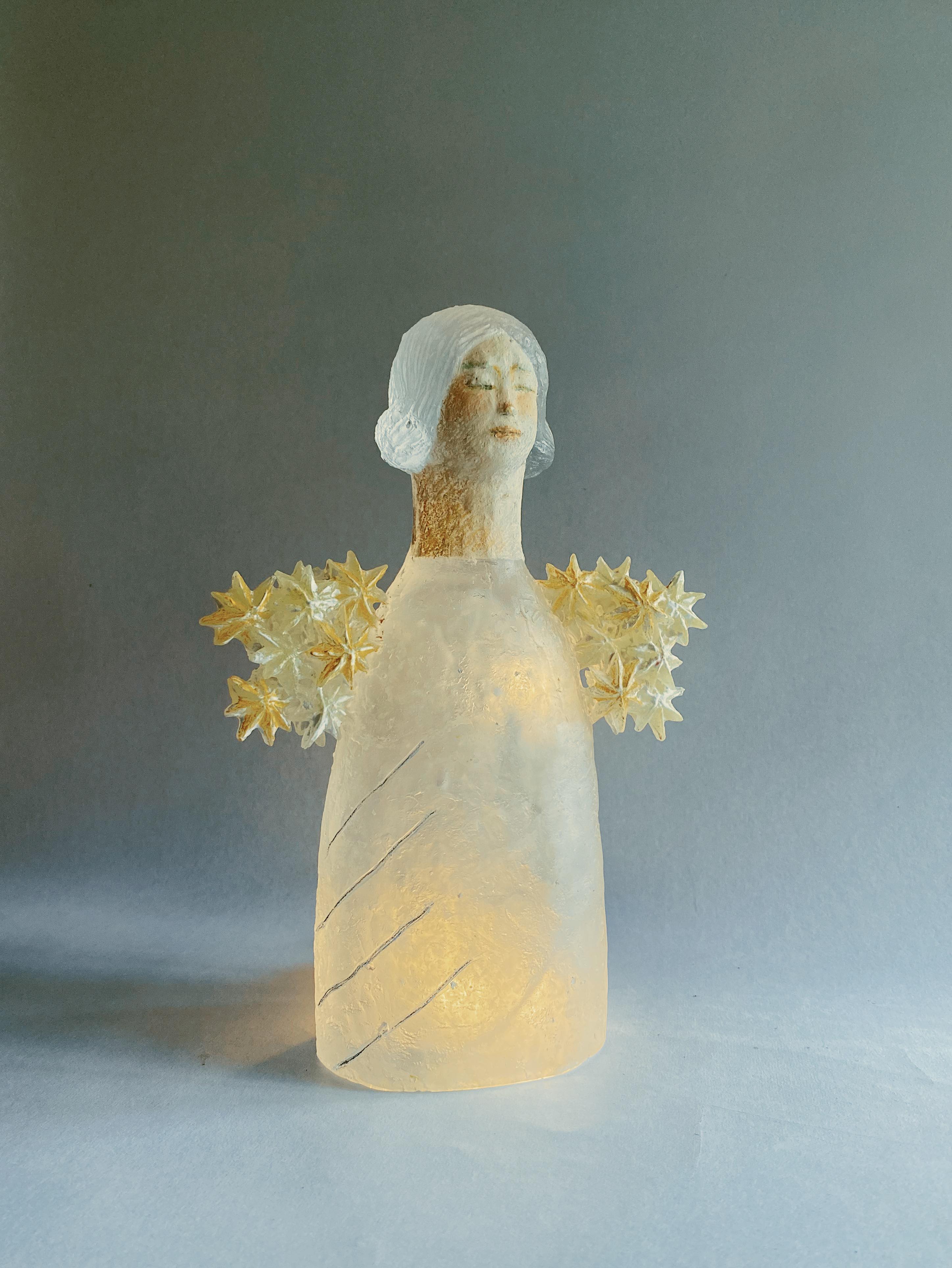 新品未使用 安達知江 ガラス いぬ花器 オブジェ 作家 販売 新品未使用