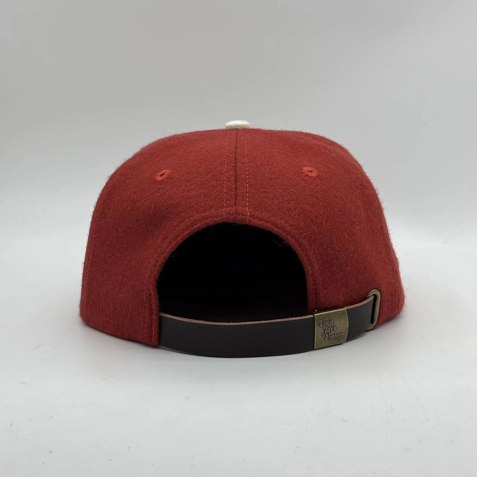 Uncle Jay's Vintage New York Yankees Melton Wool Cap - Brick Red