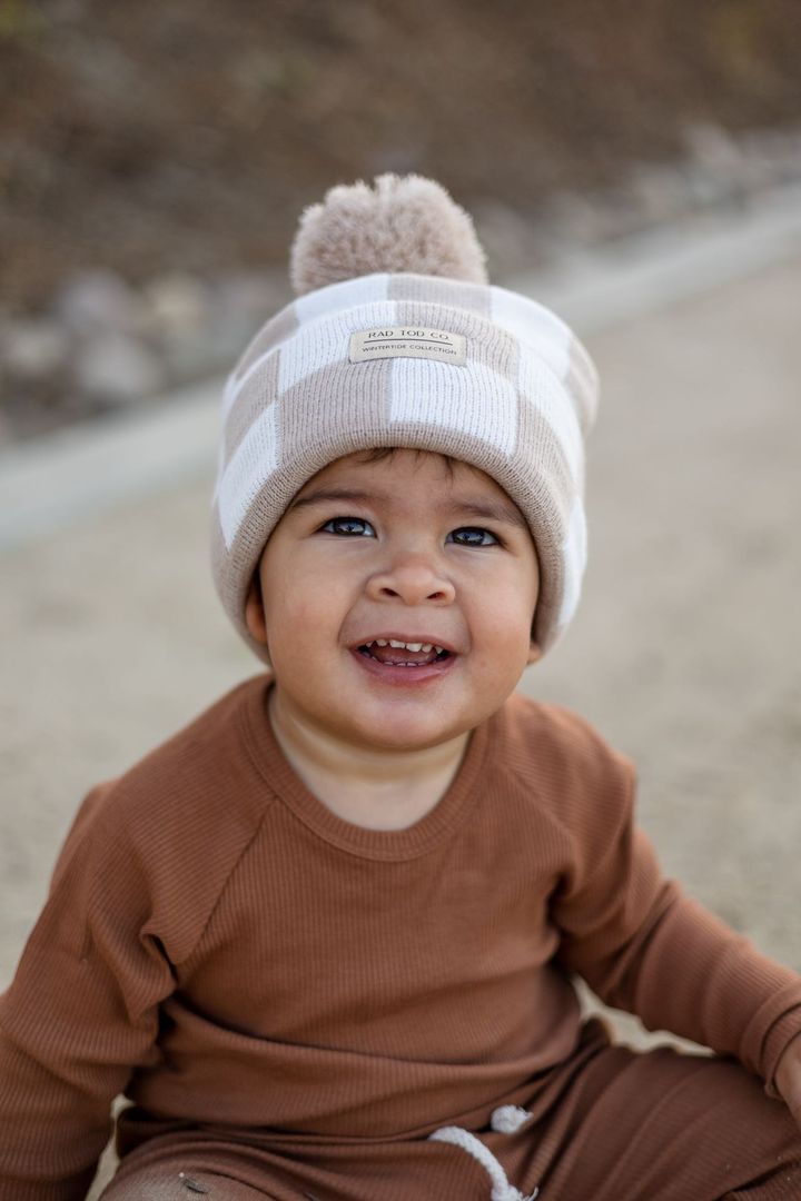 TAN CHECKERED BEANIE – Rad Tod