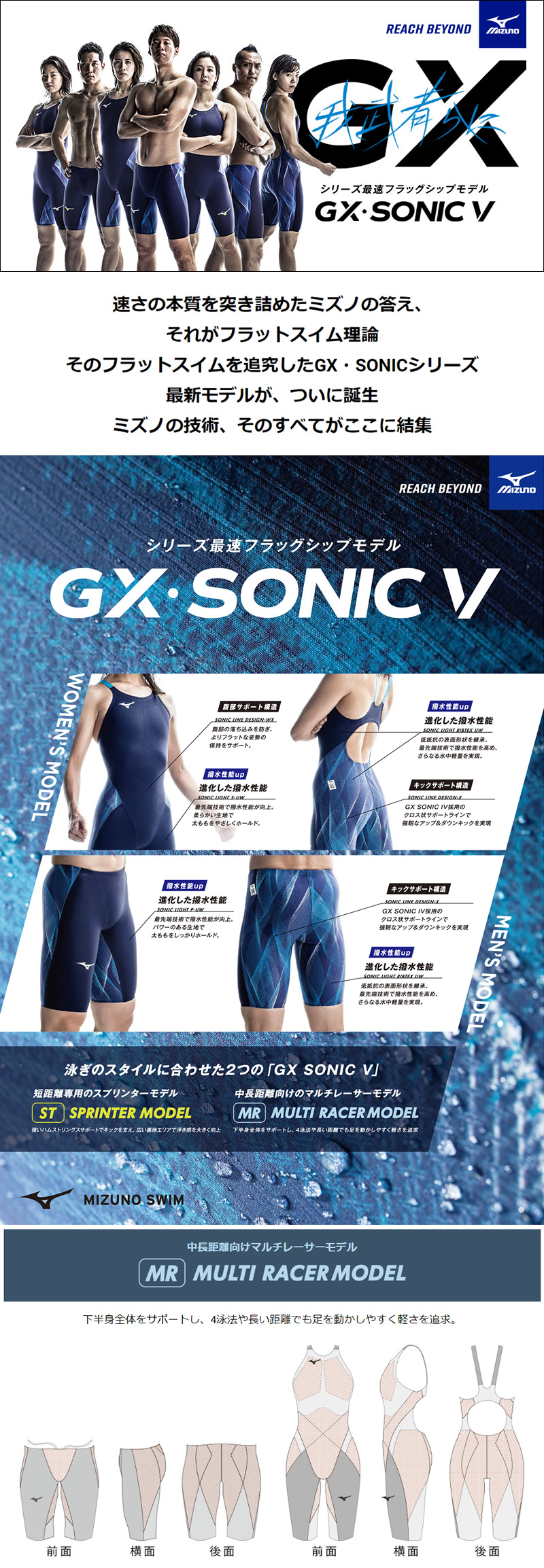 MIZUNO ショップ GX・SONIC5 MR ジーエックス・ソニック5 Sサイズ FINA
