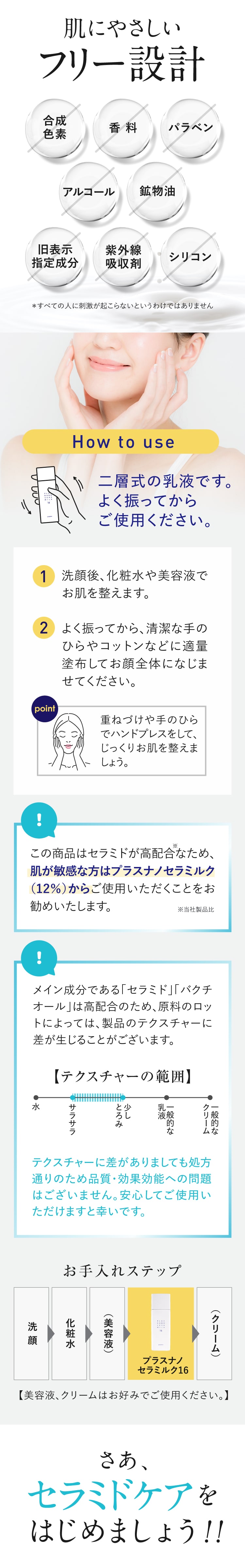 プラスキレイ プラスナノセラミルク16 セラミド 高濃度16％