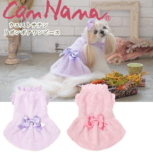 楽天市場】犬服 秋服 きゃんナナ ウエストサテンリボンボアワンピース