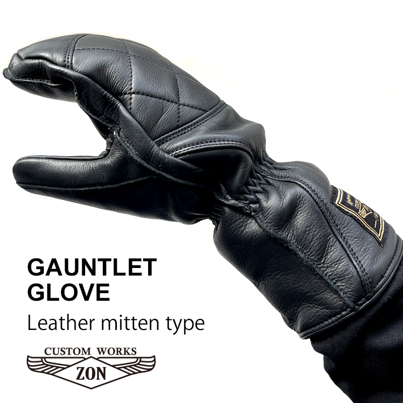 極暖】SCHOTT ボア レザー グローブ Lサイズ ブラック ガントレット