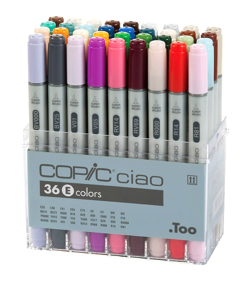Copic Ciao Marker 36 Color Set E | Rex Art Supplies