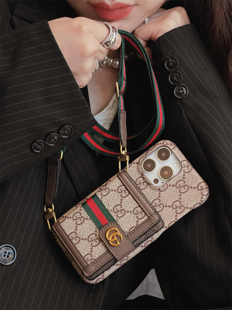 gucci iphone17/17promaxケース 肩掛け iphone16/16pro カバー ハイ