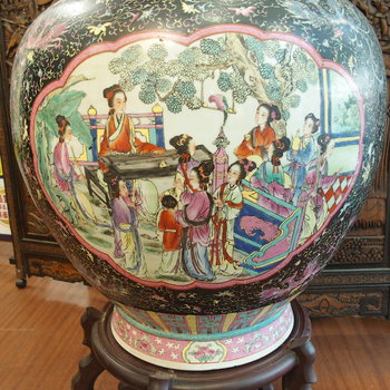 大清乾隆年製 唐子 唐物 大花瓶 骨董品 高さ約83cm 重量30kg】買取させ