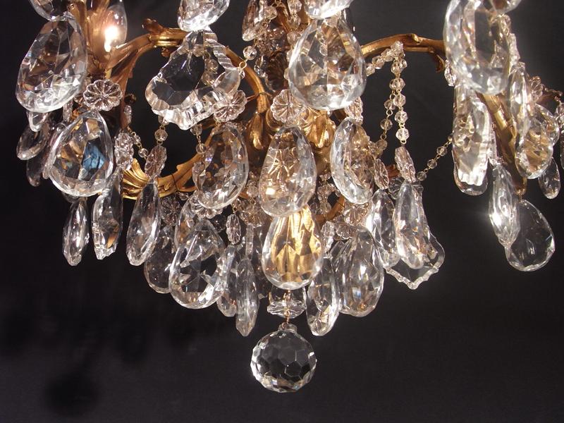 インテリア照明、アンティークフランスシャンデリア、真鍮製