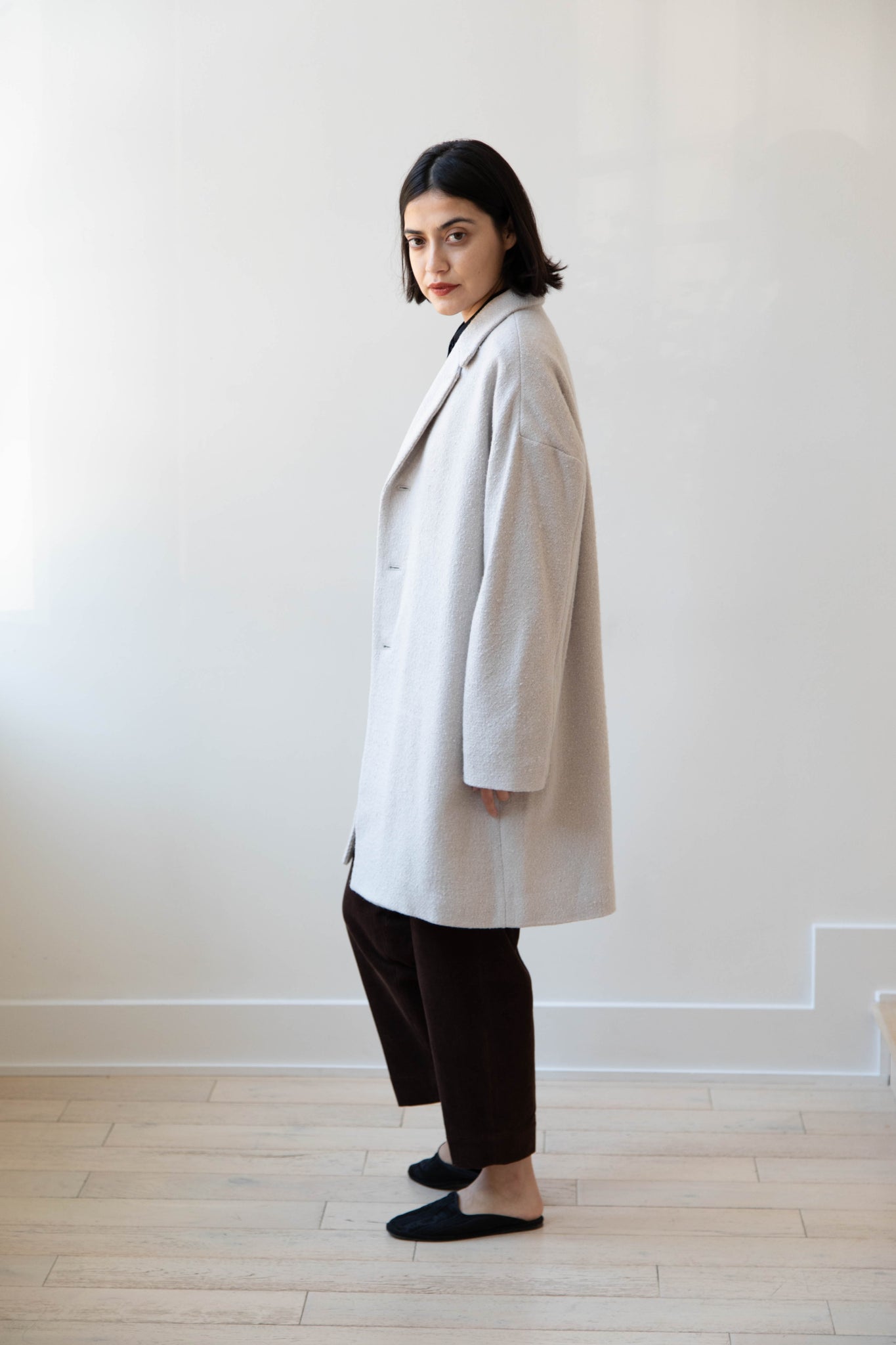 rennes — Arts & Science | Grandpa City Coat in Gray Beige