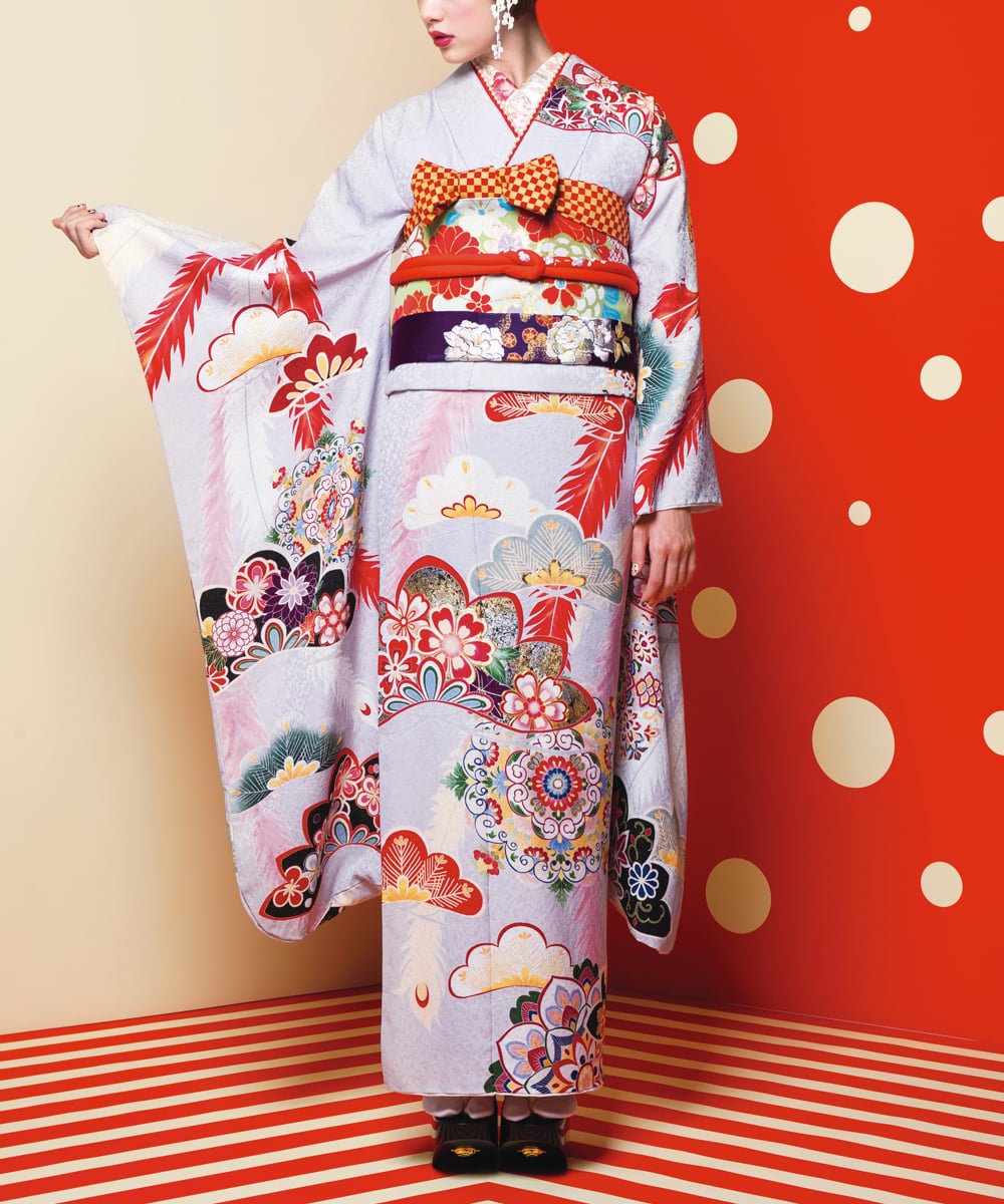 振袖フルセット(8点)・成人式・古典柄・寿光織・モダン 振袖フルセット