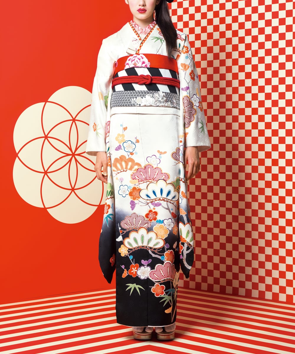 501aj54◎振袖＆袋帯 総絞り 梅 成人式 結婚式 十三参り◎ 501aj54