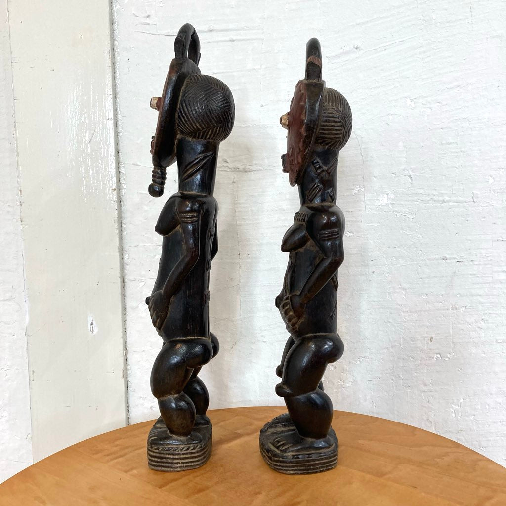 アフリカ プリミティブアート バウレ族 プレプレ仮面を被った男女の