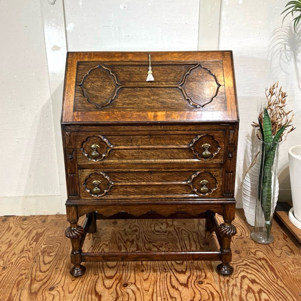 アンティーク ライティングビューロー キャビネット チェスト デスク