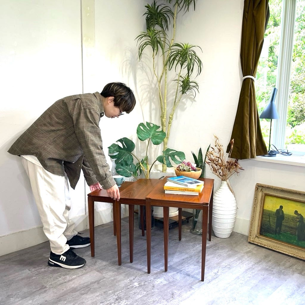 イギリス ヴィンテージ チーク ネストテーブル 【公式通販】