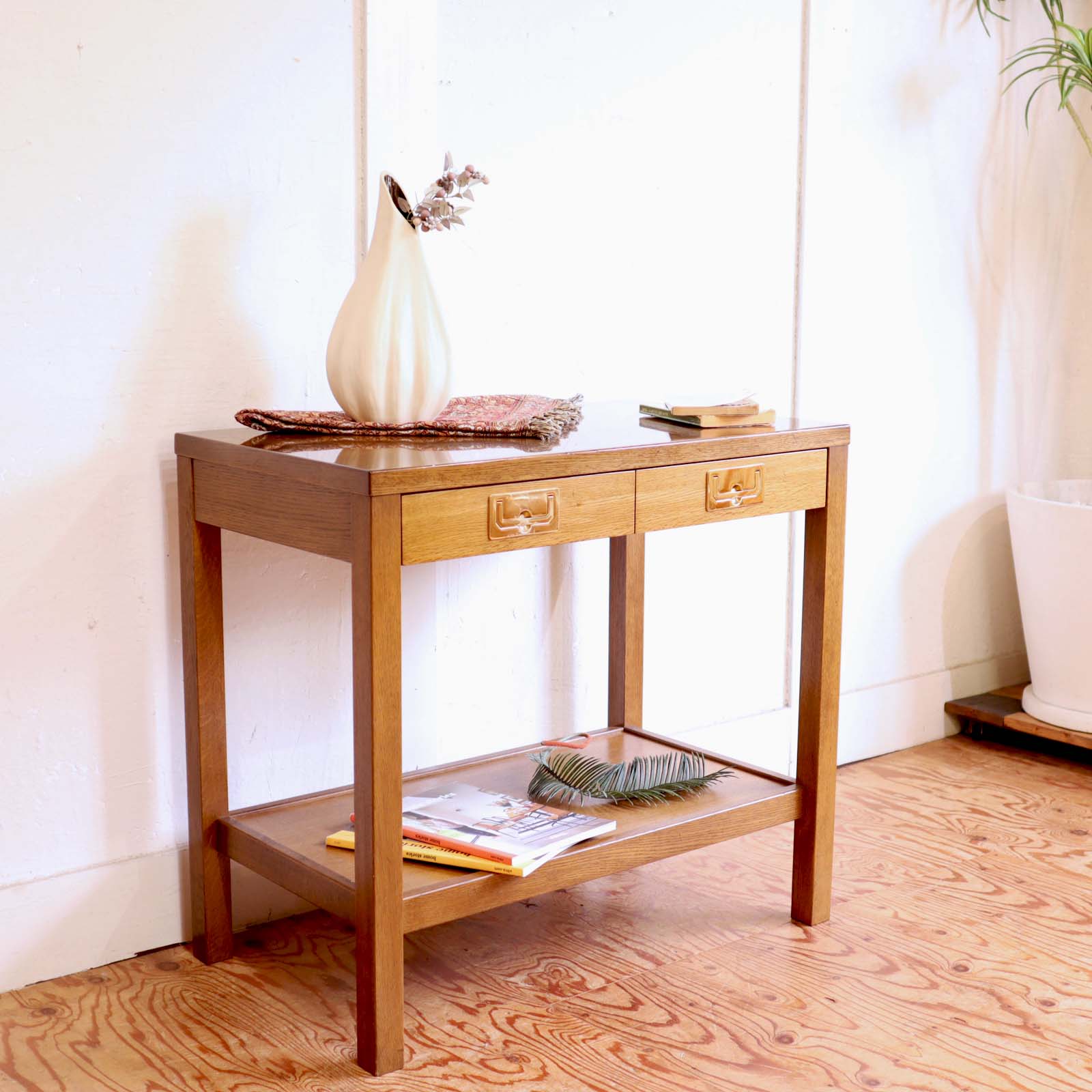 ヴィンテージ ガラス ラタン 籐 テーブル レトロ 丸 ラウンド z372