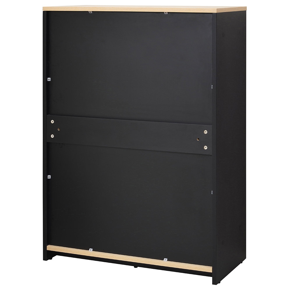 プラン木製シェルフ W800×H1141 ナチュラル×ブラック 扉付き RFPS