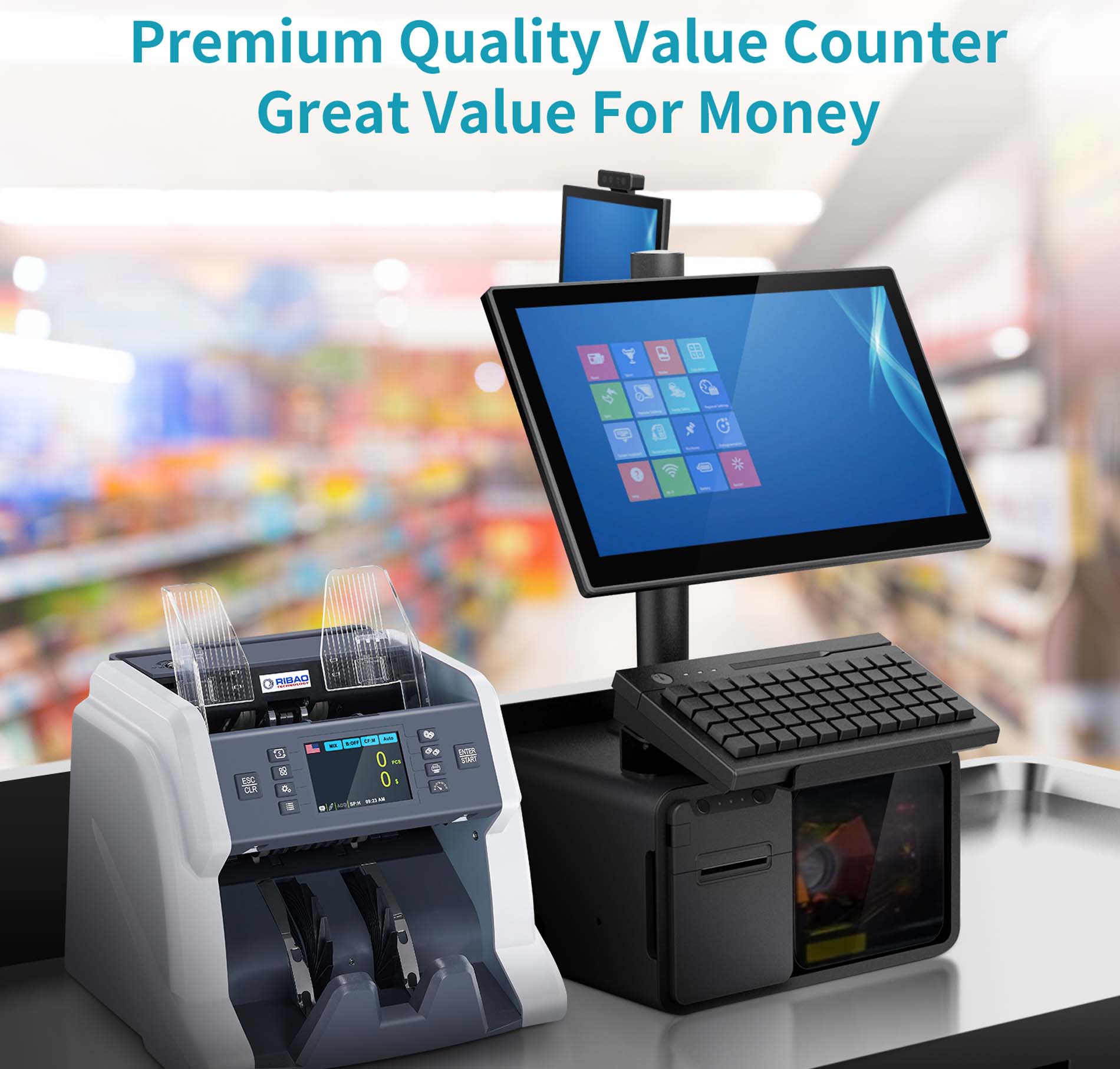 Business-grade Mixed Denomination Bill Counter Ribao BC-40