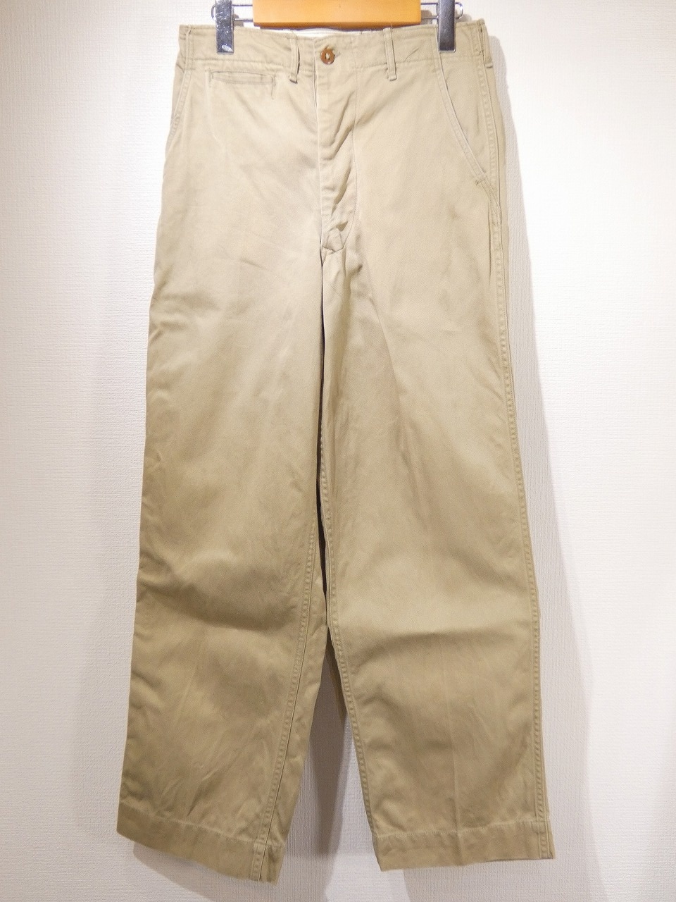 40s 50s US ARMY M-45 COTTON KHAKI CHINO TROUSERS PANTS (2) - RICUR