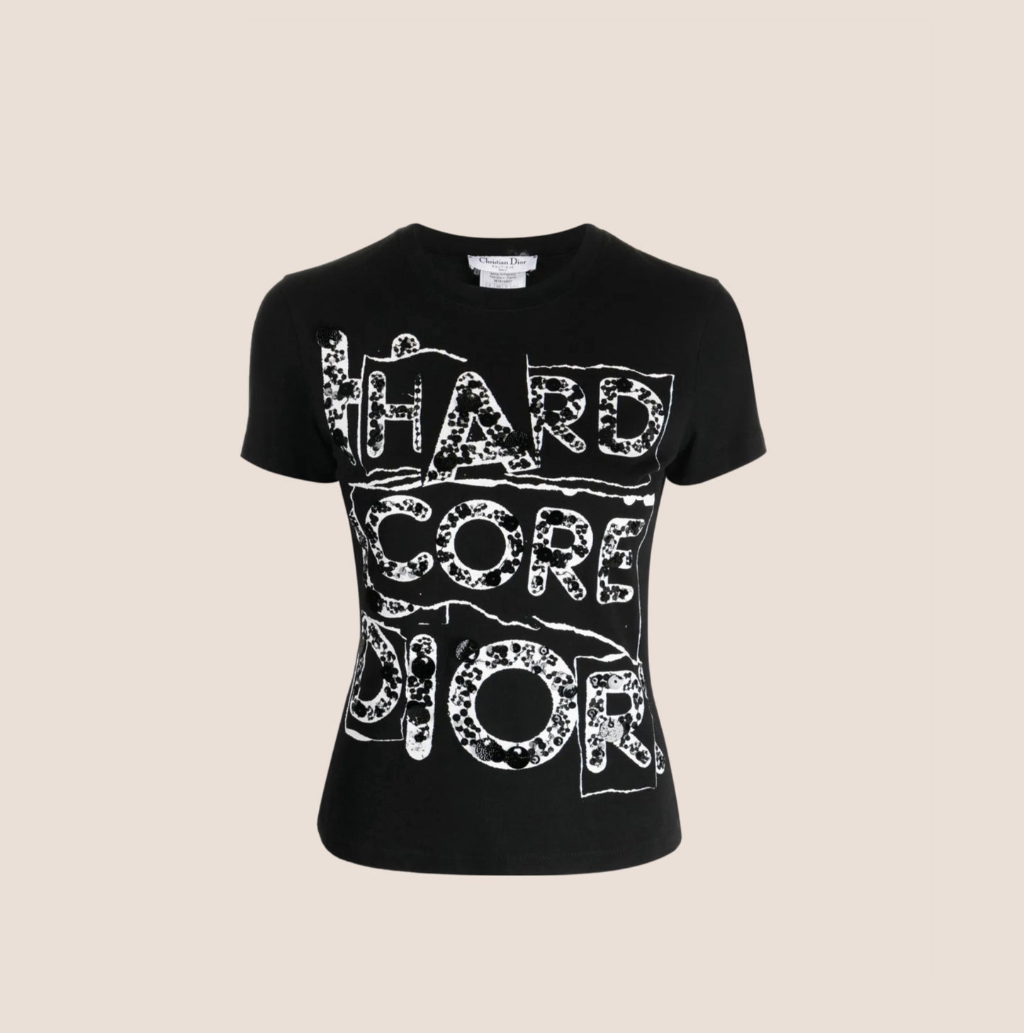 CHRISTIAN DIOR 2003 BLACK HARDCORE PRINT T-SHIRT – RDB