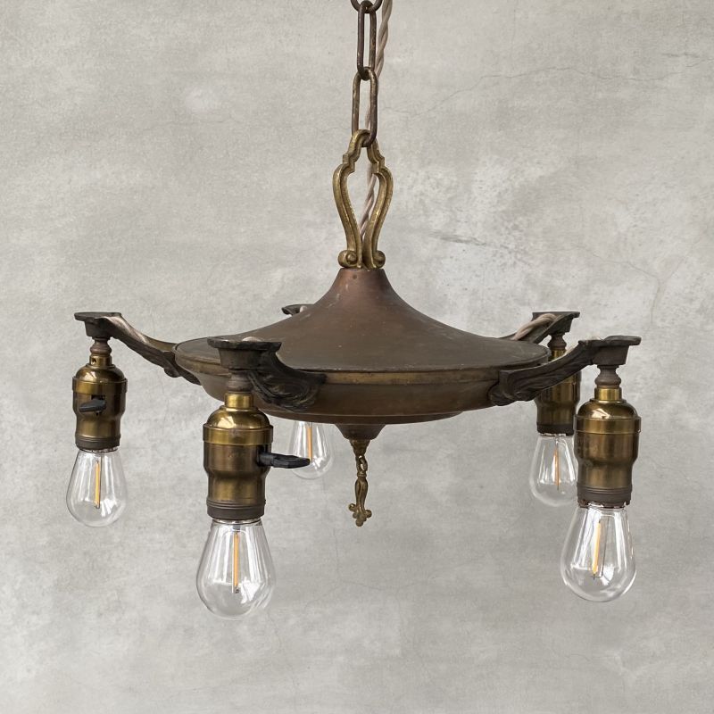 割引 5-2.フランス アンティーク シャンデリア 5灯 キャンドル 吊り下げ