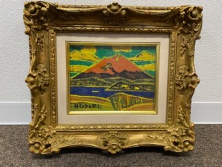 田崎広助 箱根の富士 6号 鑑定書付き 額縁付き ※本日限定値下 田崎広助